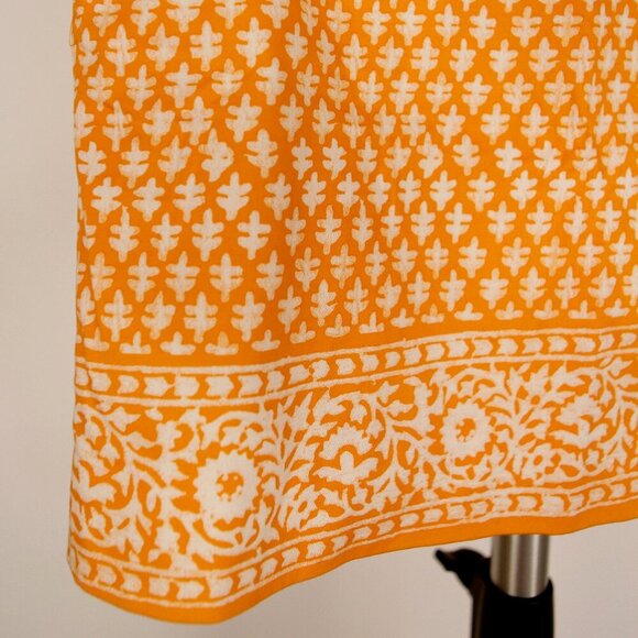 Sz 00- J. Crew Fctry Stretch Orange Boho Pattern Zip Up‎ Mini Skirt with Pockets - Picture 3 of 8